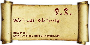 Váradi Károly névjegykártya