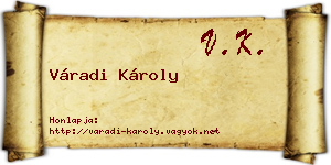 Váradi Károly névjegykártya
