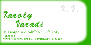 karoly varadi business card